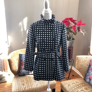 Black & White Peacoat with Belt girls XL